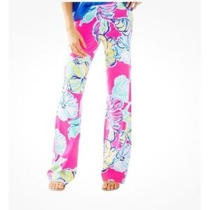 Lilly Pulitzer Georgia May Palazzo Pants Swept by the Tides Pink Wide Leg XXS